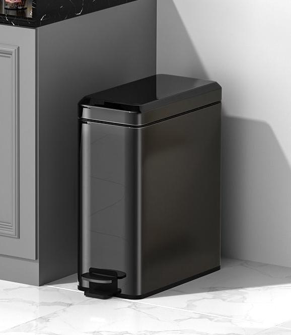 Mülleimer mit Deckel für Füße, Haushalt, Wohnzimmer, Küche, Fußbetätigung, Toilette, Luxus, Genäht, Edelstahl, Großes Fassungsvermögen