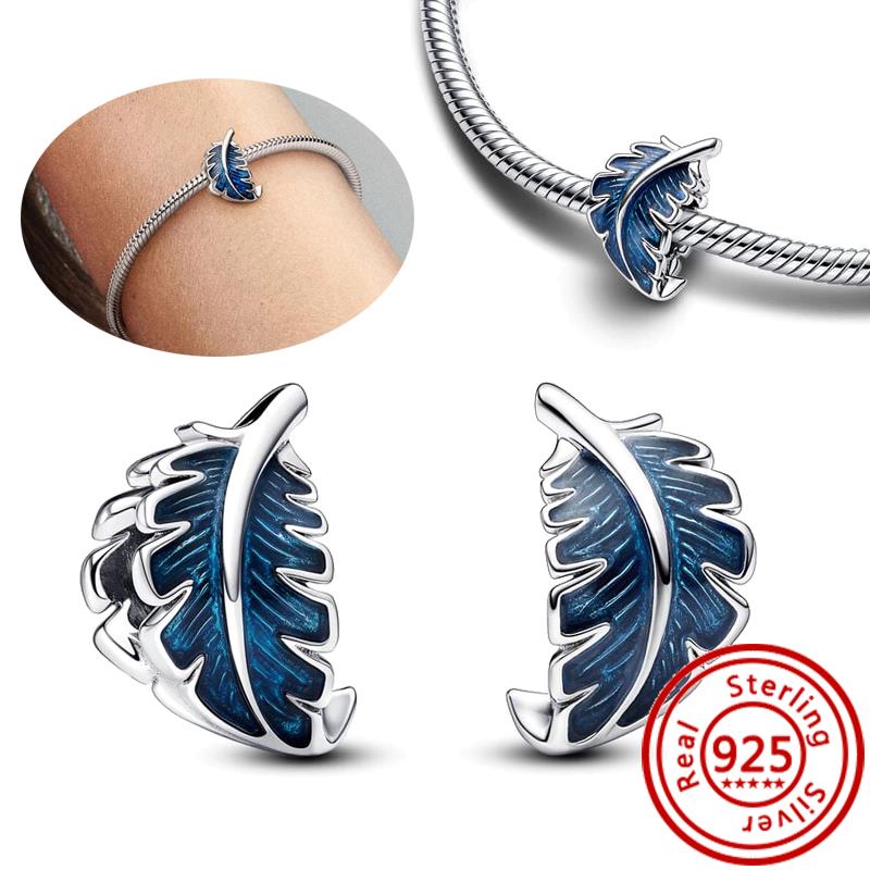 925 Sterling Copper Cartoon Bird Parrot Owl Swallow Feathers Cute Pendant DIY Beads Fit Original Pantaro Charms Bracelet Zircon