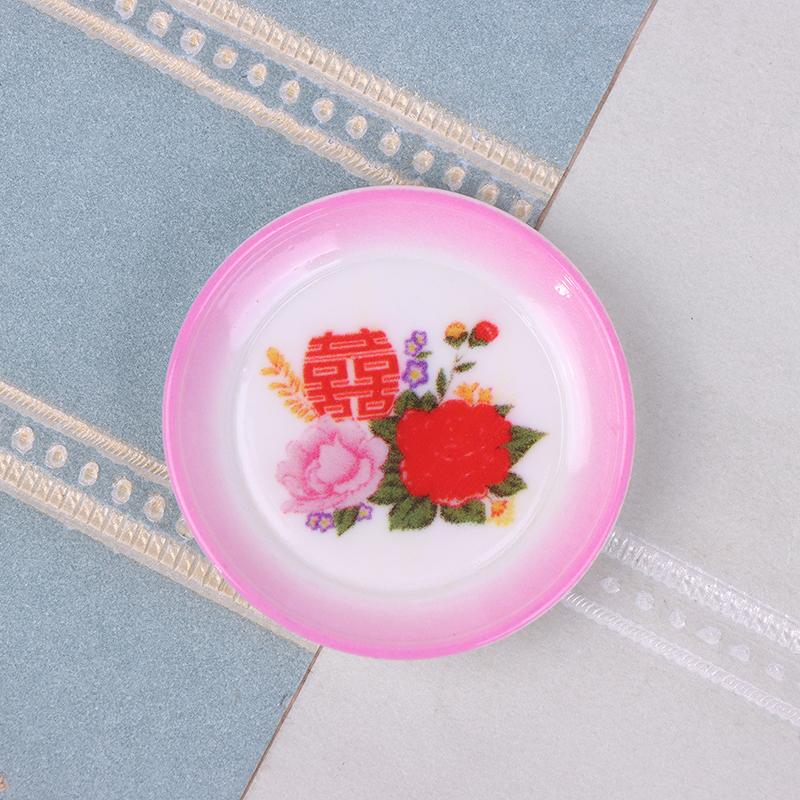 5Pcs Dollhouse Miniature Supplies Chinese Double Happiness Food Plate Miniatures Kitchen Accessory