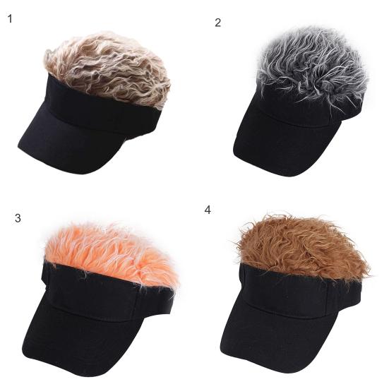 Hat Wig Design Sun Protection Cotton Soft Novelty Wig Baseball Cap