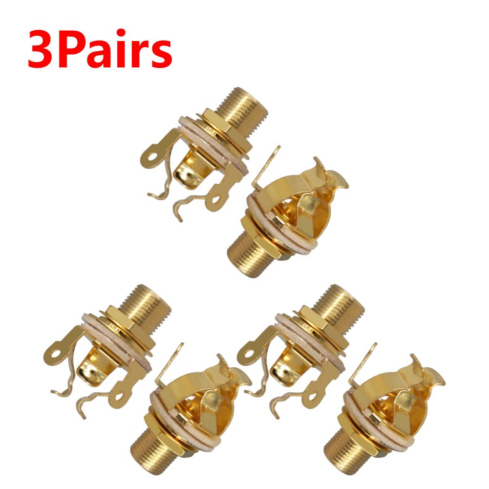 1-5Pairs Guitar Pickup 1/4 Inch 6.35Mm Output Jack Guitar Stereo Socket Parts Guitar Mono Jack Socket for Electric Guitar Bass