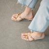 women's sandals summer  luxury Genuine Leather Slippers Rivets High Heels shoes Casual Ladies shoes platform heeled sandals