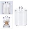 Transparent Round Cotton Bud Case Acrylic Cotton Swab Holder Storage Container Organizer