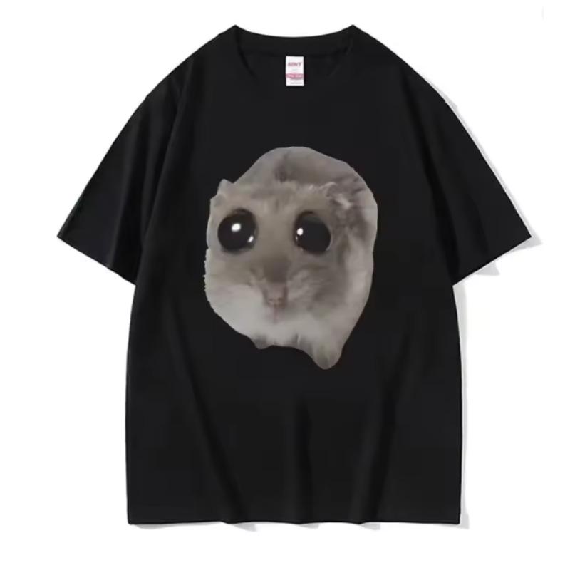 

Funny Sad Hamster Meme Cry BiG Eye Cute Mouse T Shirt Women Fashion Kawaii Clothes Tshirts Women Tshirt Women Clothing 4XL