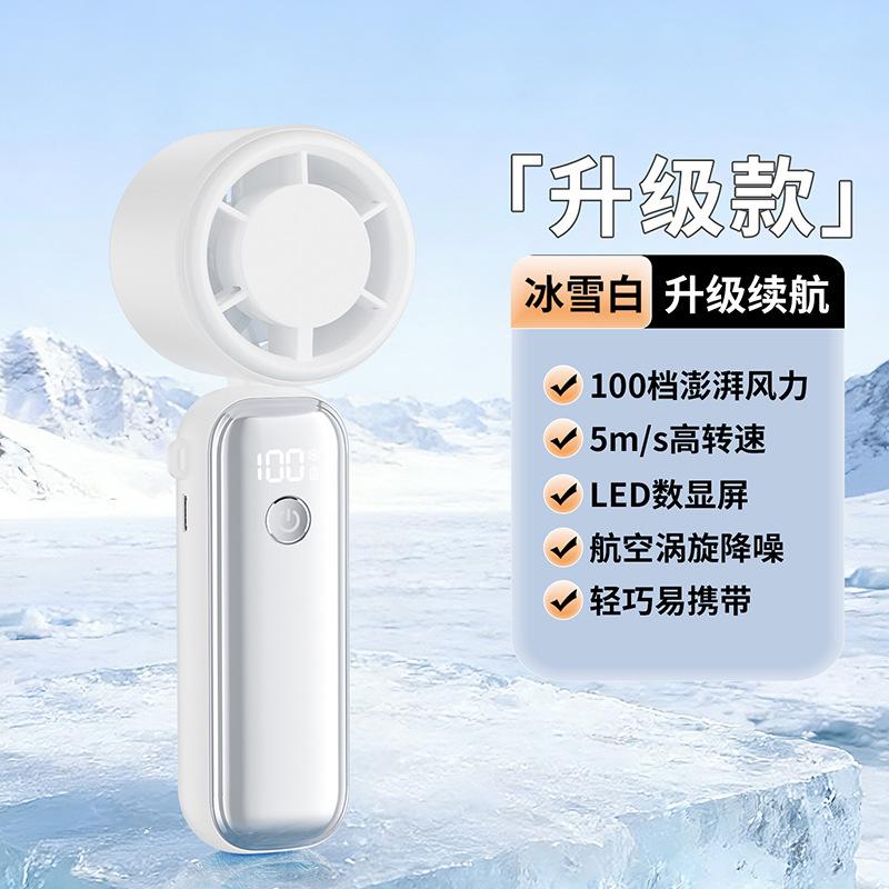 2026 new handheld fan usb charging folding digital display cooling outdoor portable mini fan wholesale