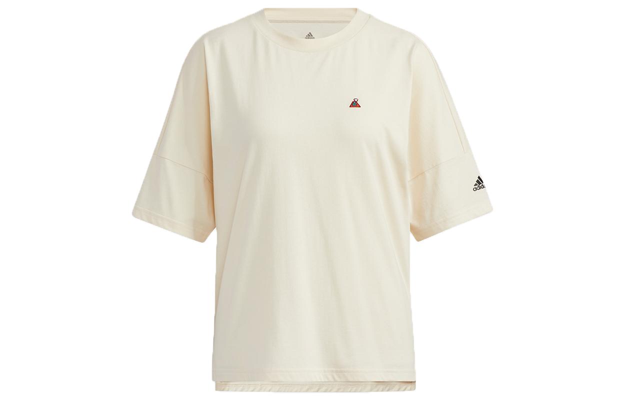 Adidas Drop Shoulder Sleeve T Shirt Women s Ecru H23097 XL