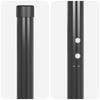 Fence Post Set 2 Pcs Grey Powder Coated Steel