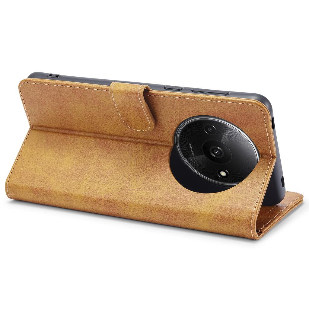 LC.IMEEKE For Xiaomi Redmi A3/Poco C61 4G Case Calf Texture Flip Stand Shockproof Phone Cover