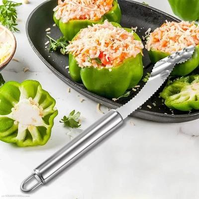 Odstraňovač jader pepře Jalapeno Nástroj na vykrajování pepře Chili Deseeder Sharp Edge Kitchen Gadget Odstraňovač semínek Nakrájejte zeleninu top