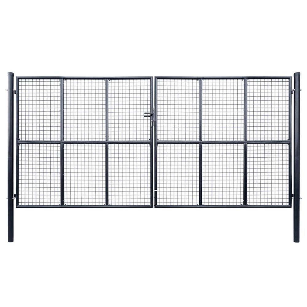 Portail de jardin grillagé en acier galvanisé 415 x 175 cm
