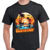 Summer  T-Shirt Mens Womens Tees Top – Surfboard &  Palm Trees Graphic Tee, Beach Vibes Shirt