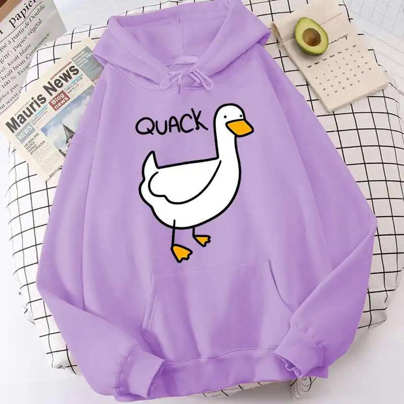 QUACK niedlicher Cartoon Gänsepullover Frühling und Herbst Herren- und Damen Langarmjacke Kapuzenpullover