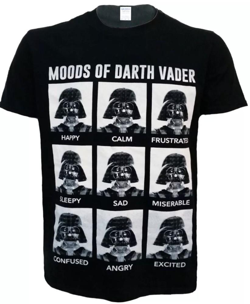 

MOODS OF DARTH VADER T-shirt Funny Star Wars Stormtrooper Sad Happy Mens Top Tee L