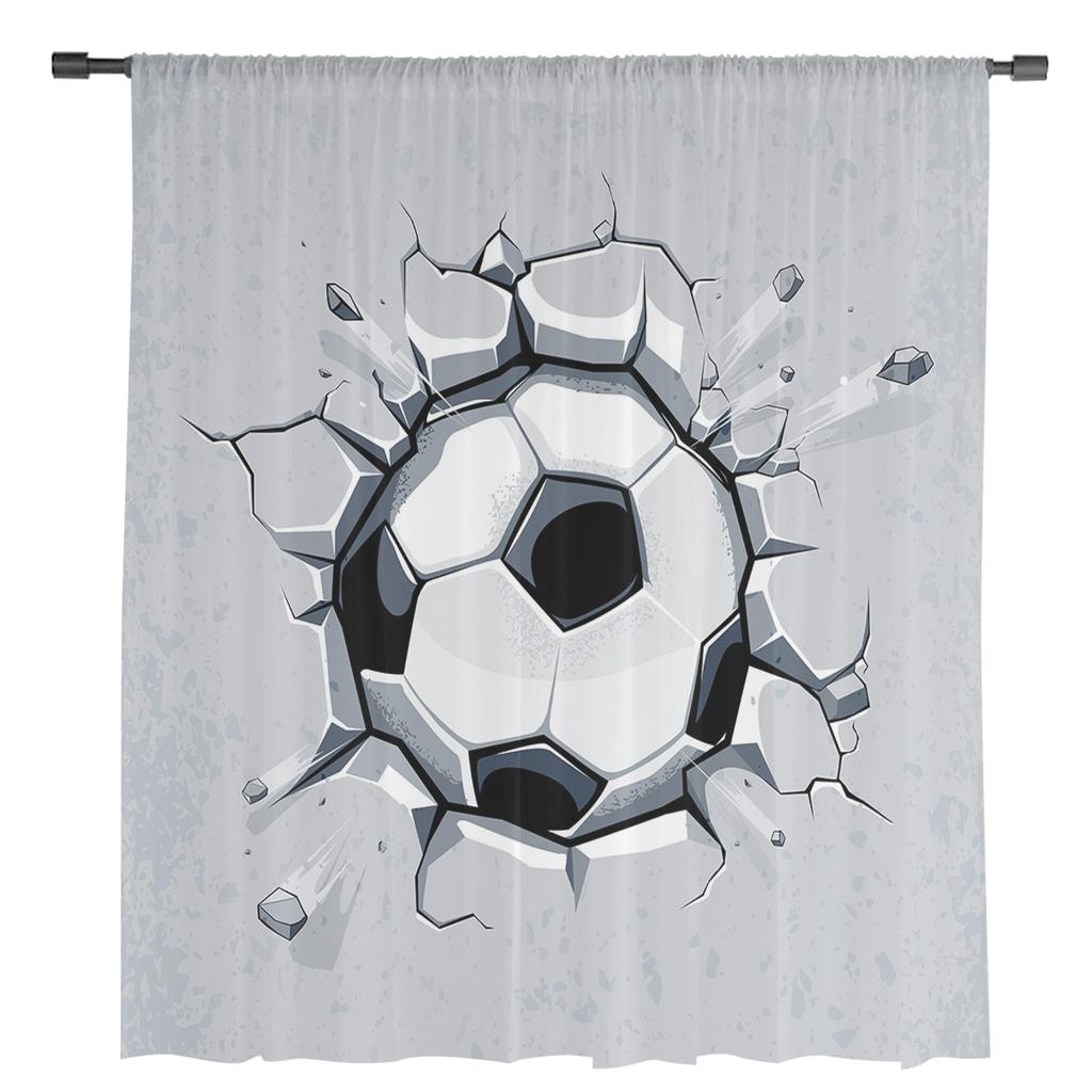 Fußball Sport Fußball Gardinen für Wohnzimmer Dekoration Fenster Vorhänge für Küche Tüll Voile Organza Vorhänge