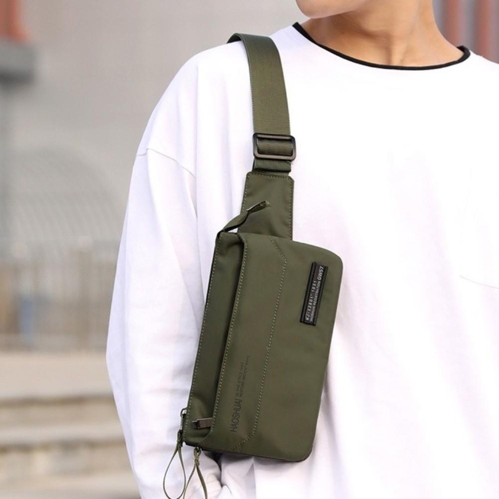 Large Capacity Men Fanny Pack Anti Splash Nylon Sling Shoulder Bag Casual Men's Chest Bag Travel