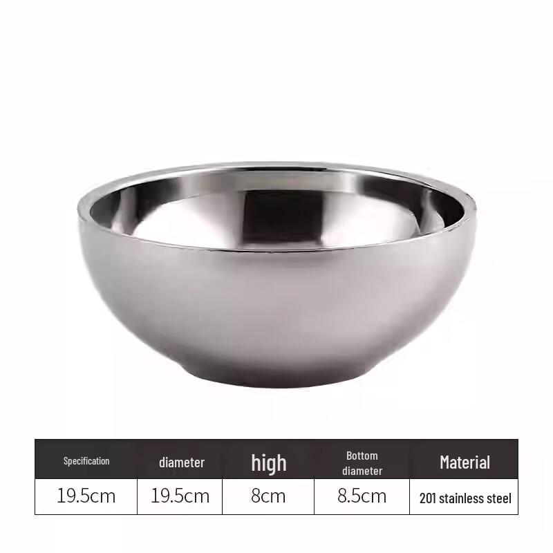 Wutuo 20 см Двухслойная Изолированная Миска из Нержавеющей Стали - 5 шт.