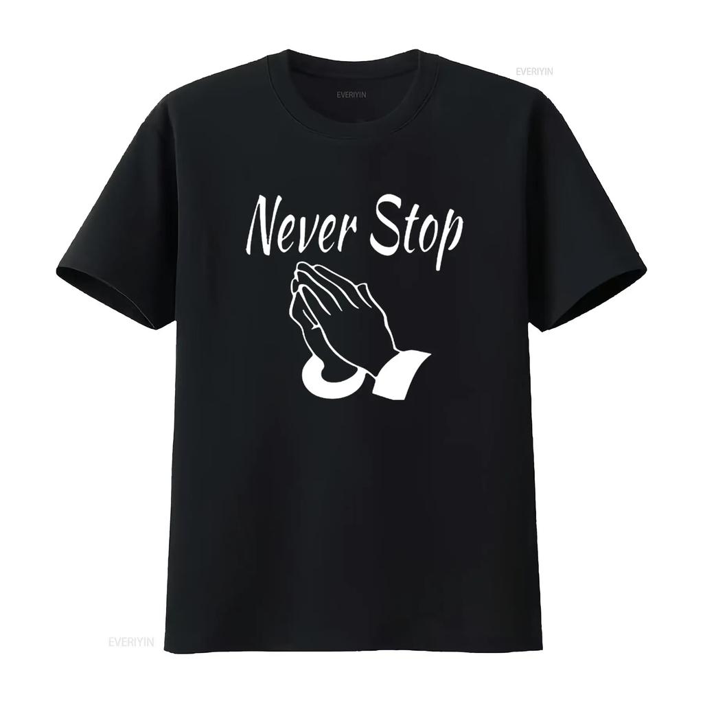 Mens Never SPraying Gospel Design Round Neck T Shirt Black Small vintage Washed Comfortable des