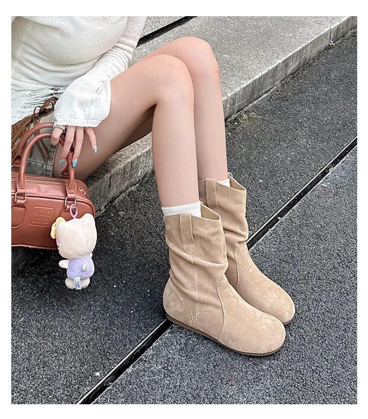 

Pile up new velvet retro cotton boots early autumn flat women s Martin boots thick short boots small boots 2025 autumn and winter camel 40 бежевый