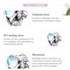 BAMOER 925 Sterling Silver Moonstone Charm, Weightless astronauts Space Walk Charm Beads fit Original 3mm Bracelet DIY Jewelry