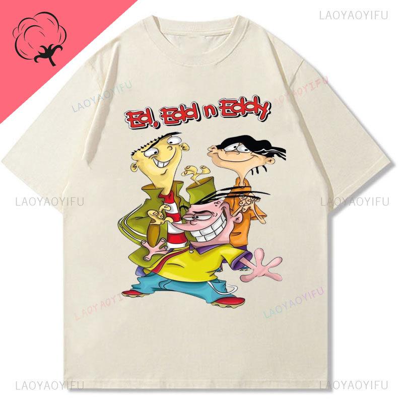 Ed Edd  Eddy Boy Shirt  Aesthetic Cartoon Characters Fan Clothes Kawaii Comic Casual Funny Girl Printed Tee Cotton Unisex Top