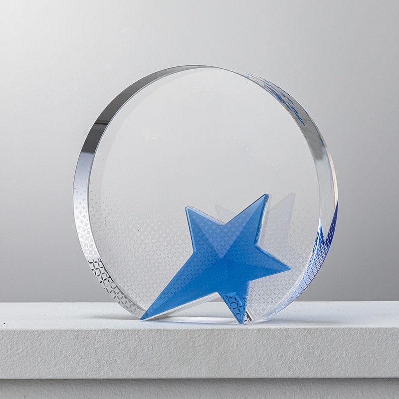Personalized Crystal Trophy and Award Custom Design Blank Metal and Crystal Trophy 150*150*30mm