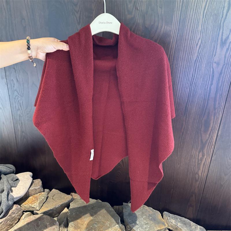 

100% Wool Knitted Triangle Scarf - Warm Autumn/Winter Shawl for Women 174*72 cm