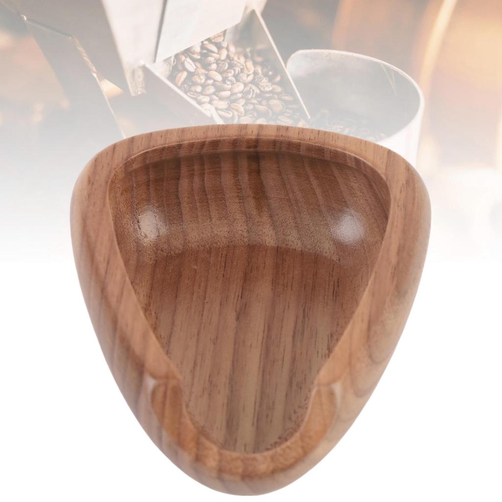 Coffee Bean Weighing Bowl Walnut Wood Anti Slip Bottom Coffee Dosing Tray for Home Cafe