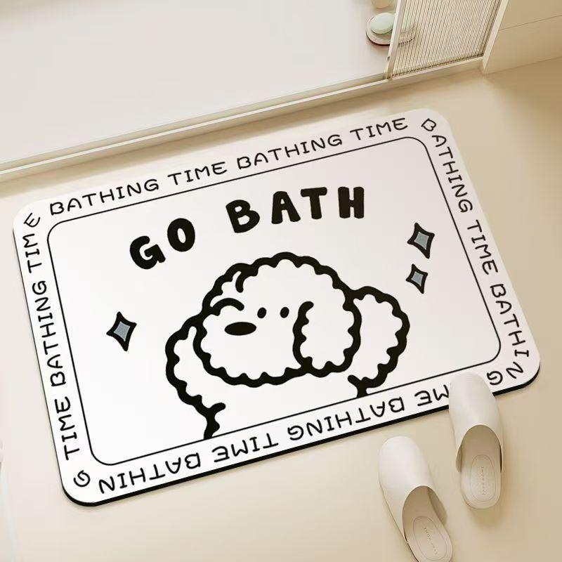 

White Bear Diatom Mud Floor Mat - Quick-Drying, Non-Slip, Wear-Resistant Bathroom Carpet 40*60cm