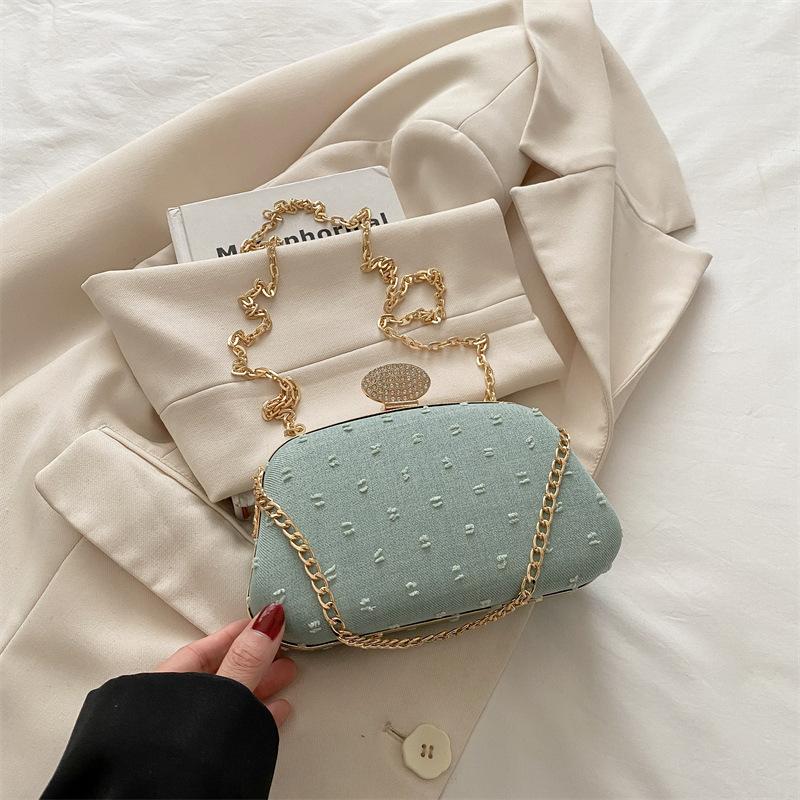 

Модный дизайн в гонконгском стиле, жесткий корпус, однотонная, универсальная вечерняя сумка, женская мода 2025, лето, новая сумка через плечо зелёный