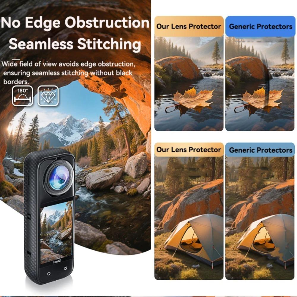 Lens Guard for Insta360 X5 Removable Lens Protector Anti-scratch Ultra Clear Protective Lens Cover Dustproof Action Camera Lens Protector Accessories