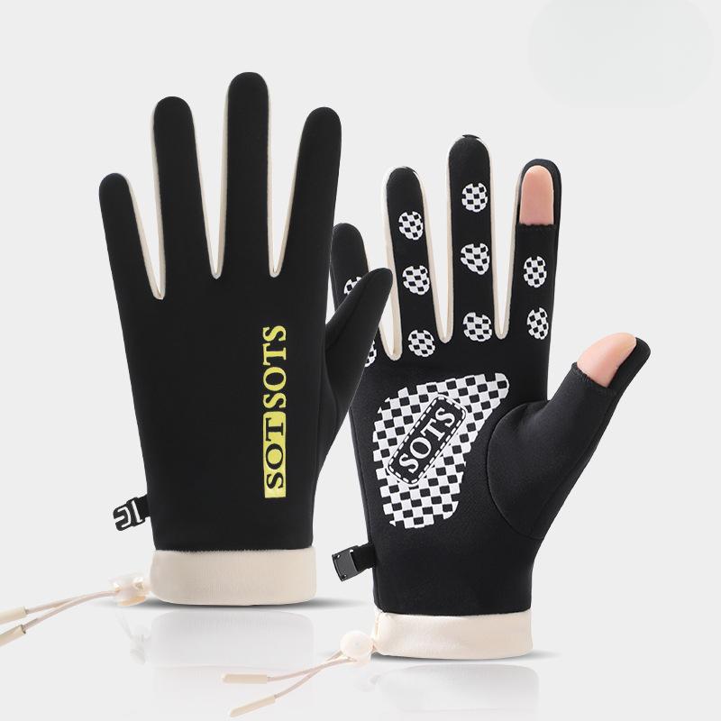 Anti Slip Flip Top Touch Screen Gloves for Outdoor Driving In Autumn and Winter Windproof and Cold Proof Cycling Gloves for Mountain Climbing
