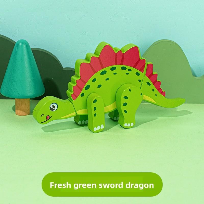 Puzzle Magnetic Dinosaur Wooden Toy For Kids Early Education Thinking Cognitive
