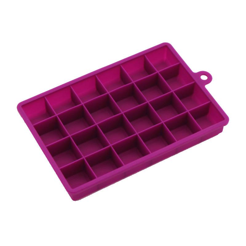 24-Compartment Food-Grade Silicone Ice Cube Tray with Lid - Easy Release Square Ice Mold