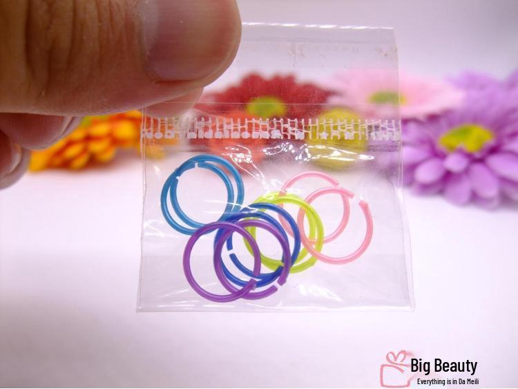 Sterile Plastic Ring Stud Earrings - Round White & Black