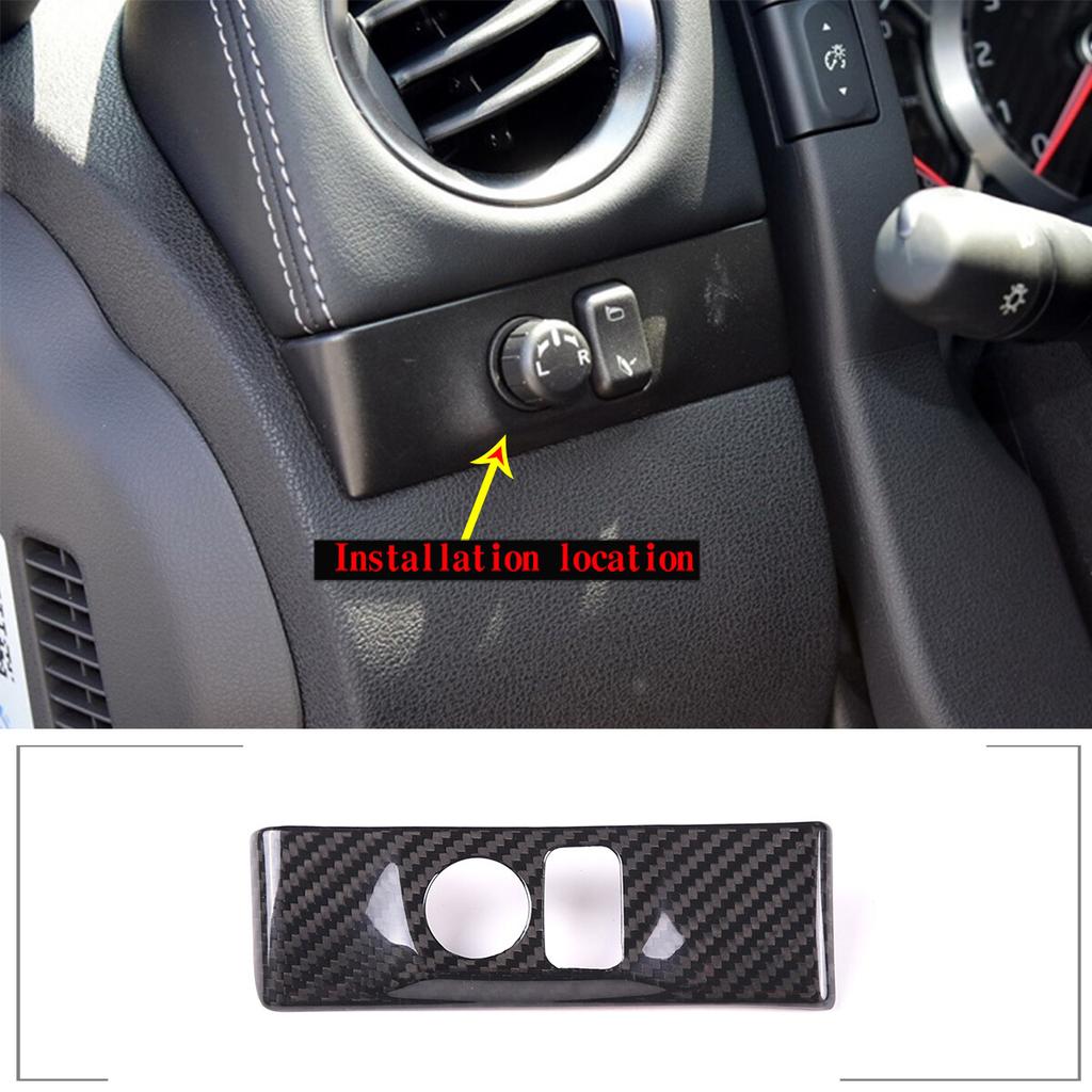 REAL Carbon Fiber Headlight Switch Button Trim Cover For Nissan GTR R35 2008-16