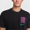 Nike Men's Black Crew Neck Comfortable Casual Printed Short-Sleeve T-Shirt