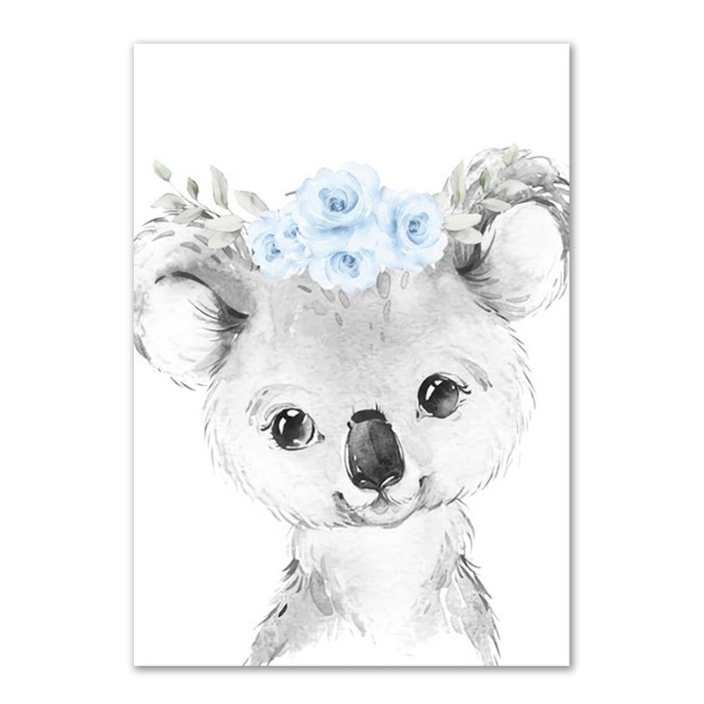 Personalize Baby Name Wall Decoration Painting Customize Nursery Wall Art Poster For Kids Bedroom Deco Animals Canvas Painting