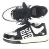 Excellent GIVENCHY Low cut sneakers 4G logo Black White Patent leather mens 44 Used