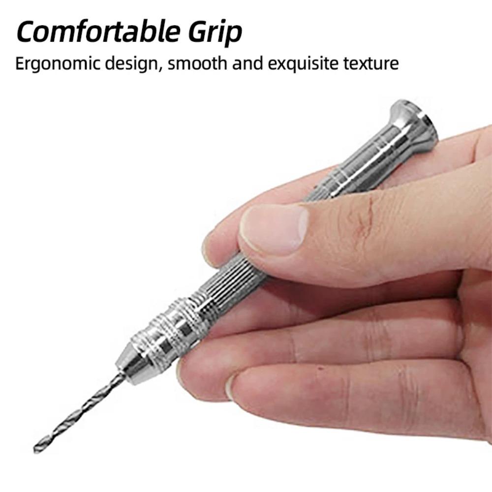 Essential Hand Drill Set–Pin Vise with 10 Twist Drill Bits,Manual Micro Drill for Wood,Plastic,Jewelry,Precision Drilling Tool for Craft,Model,Hobby