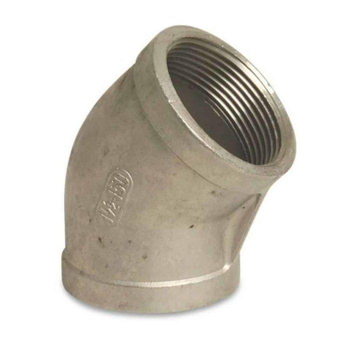 Coude Inox 45 Degrés Fileté 2 Pouces V4A