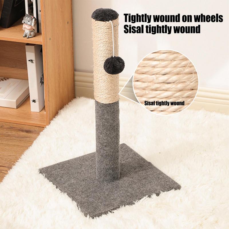 Cat Scratcher Detachable Cat Scratch Post With Dangling Ball Reusable Kitten Furniture Sisal Rope Climbing Stake For Outdoor