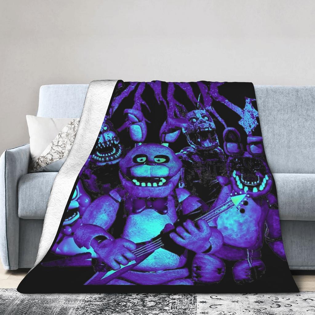 Fnaf At Freddys Decke Fleece Bedruckt Bonnie Metall Parodie Atmungsaktiv Ultra-Weich Überwurfdecken für Bett Reise Bettwäsche Überwürfe