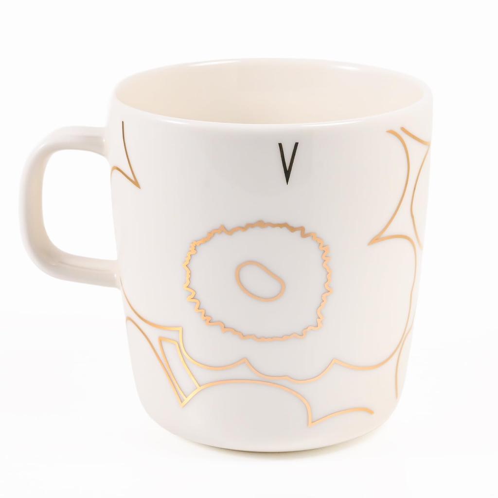 Marimekko Mug, 400ml, Winter 2025, Piirt Unikko White Gold, 75636 075636 120 [Parallel Import]