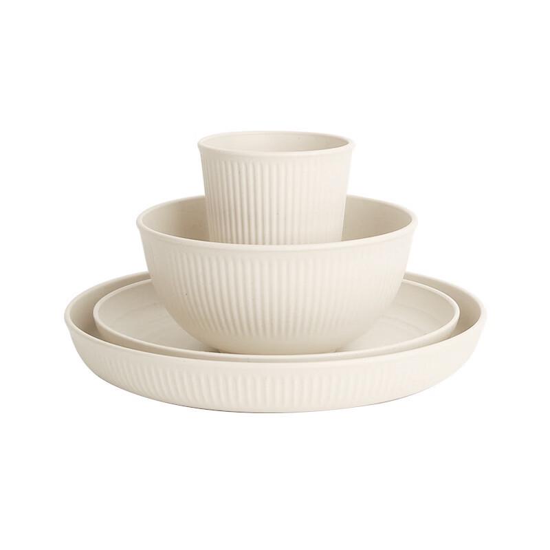 ZISIZ Wheat Straw 4-Piece Dining Set