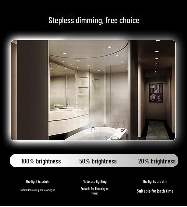 Modern Minimalist Multifunctional Smart Bathroom Mirror with Defogging and Light