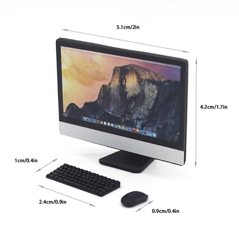 

1:12 Кукольный домик Миниатюрный Мини Настольный Компьютер Мышь и Клавиатура Мебель Модель Дома Декор Игрушка Аксессуары для Кукольного Домика чёрный