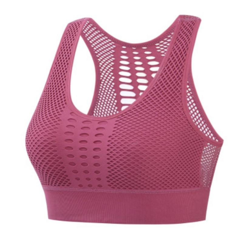 

Женский дышащий бюстгальтер для активного отдыха, спортивный бюстгальтер, сексуальный сетчатый спортивный топ с эффектом пуш-ап, нижнее белье для тренажерного зала и фитнеса, женский бесшовный бюстгальтер для бега, йоги XXL розовый