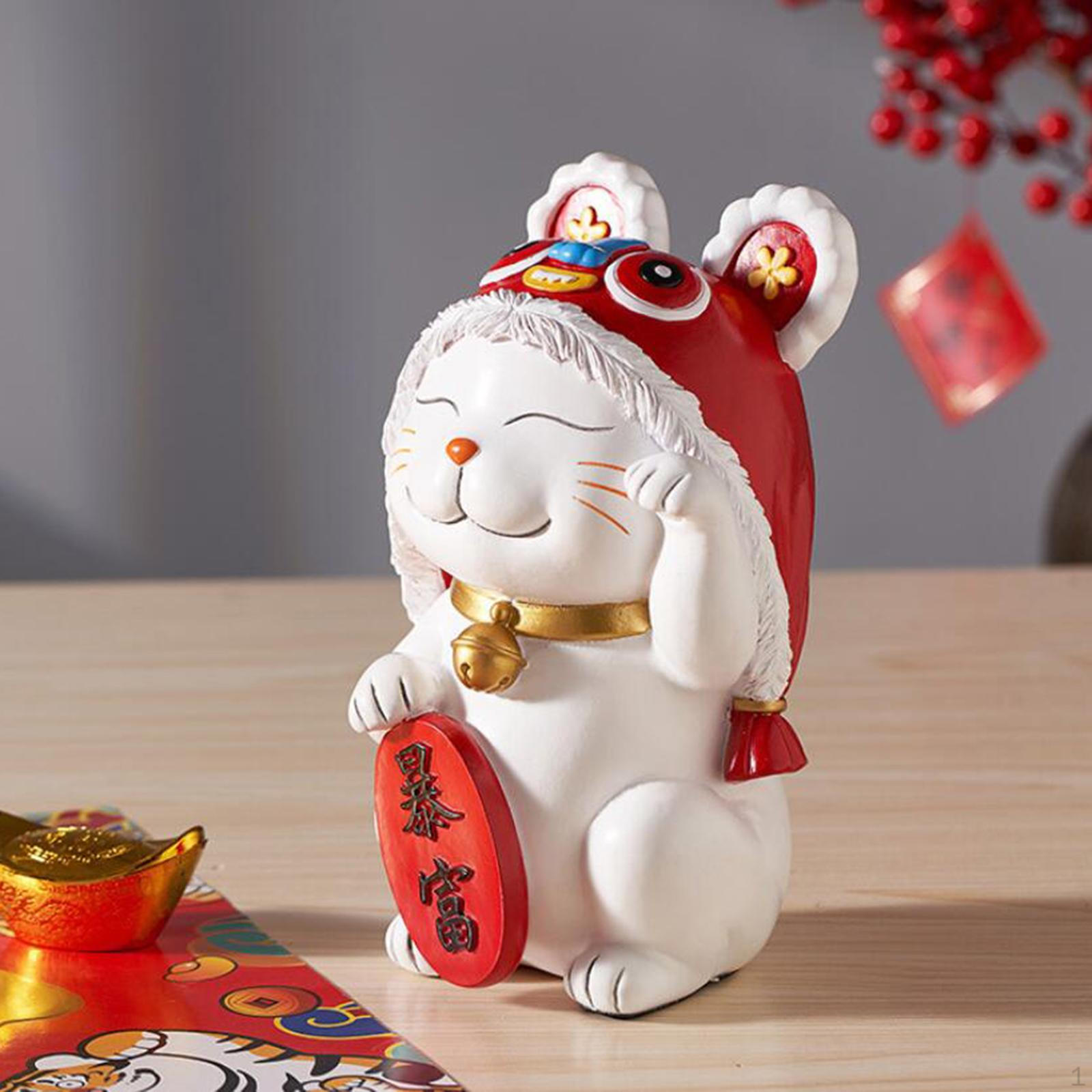 

Прекрасная статуя счастливого кота, фигурка животного, скульптура, украшение для спальни, гостиной, полки, столешницы