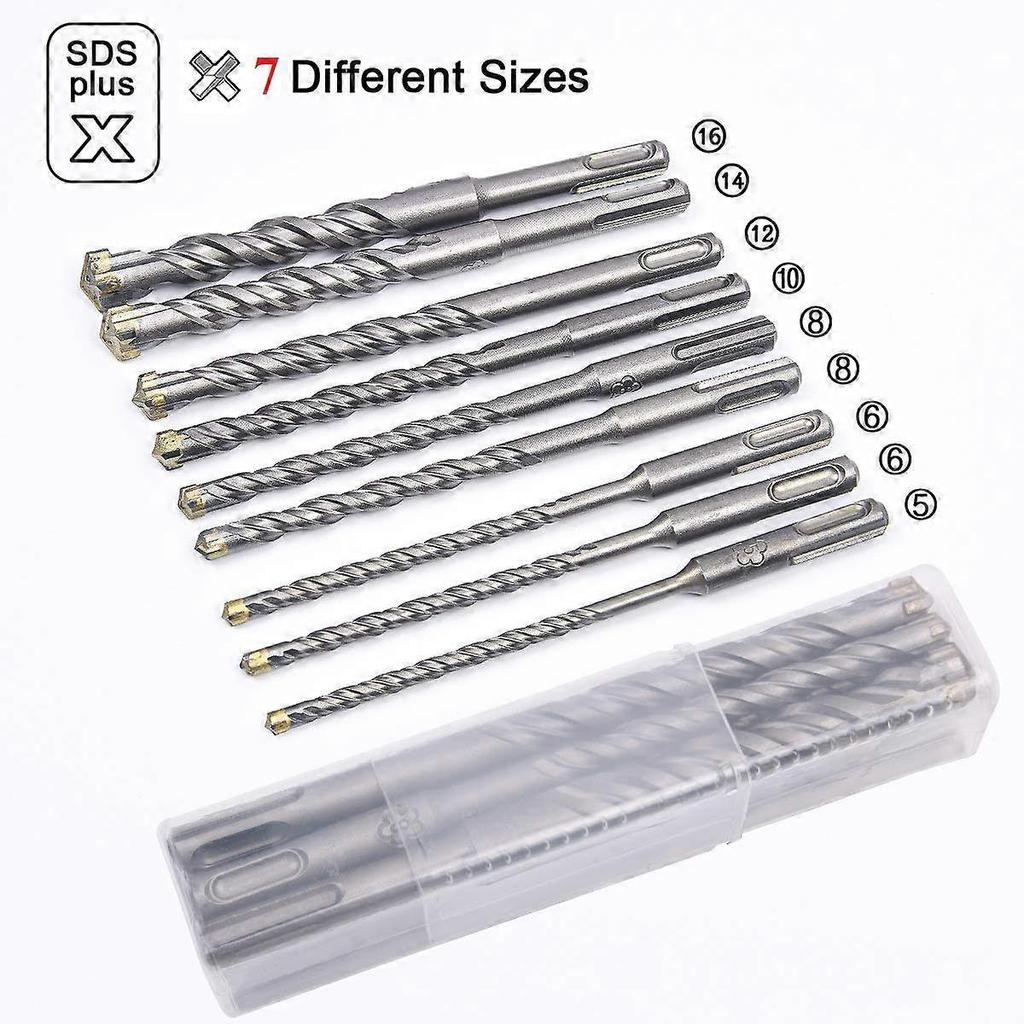 Dww-Forets bton, 9 pices (5 mm ~ 16 x 160 mm) Forets carrelage, Forets lectriques SDS-Plus pour perceuses percussion, Forets cruciformes pour bton,
