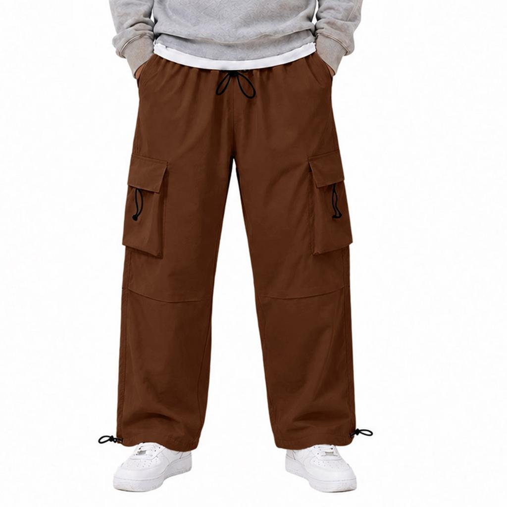 Herren lockere lässige Cargohosen gerade weiter Bein lange Hosen für Frühling und Herbst